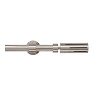 Gcurtain Adjustable Single Curtain Pole, 70-120cm, 3/4 Inch Diameter, Brushed Nickel Finish, Wall/Ceiling Mount, Shooting Star Finials