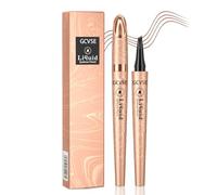 GCVSE Eyebrow Pencil, Microblading Eyebrow Pencil with 4 Micro-Fork Tips, Long-Lasting Brow, Waterproof, Smudgeproof Brow Pen - Easy Creation of Natural Looking Defined Eyebrows (Light Brown)
