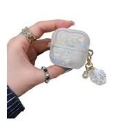 GCVXRUD for Huawei FreeClip 2 Case, Pearl Shell Pattern Protective Cover with Pearl Pendant, Shockproof TPU for FreeClip 2 Earbuds Charging Case
