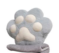 GCYEIDMA Hand Warming Pillow 34/40cm Bear&Cat Paw Pillow With Two Holes Flannel Blanket Colorful Stuffed Fuzzy Animal Handwarmer For Winter Warm(Color4,34cm without blanket)