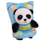 GCYEIDMA Hand Warming Pillow Creative Cartoon Potato Chip Snack Pack Lina Bear Panda Hand Warmer Throw Pillow 2 In 1 Cute Teddy Doll(Blue panda)