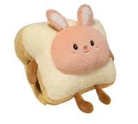 GCYEIDMA Hand Warming Pillow Plush Toast Bread Pillow Kawaii Food Pig Rabbit Fox Soft Doll Hand Warmer Home Decoration Cushion(33cm pink bunny)
