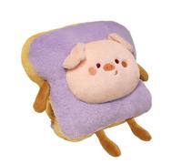 GCYEIDMA Hand Warming Pillow Plush Toast Bread Pillow Kawaii Food Pig Rabbit Fox Soft Doll Hand Warmer Home Decoration Cushion(33cm pig)