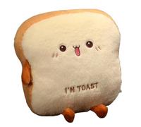 GCYEIDMA Hand Warming Pillow Plush Toast Bread Pillow Kawaii Food Pig Rabbit Fox Soft Doll Hand Warmer Home Decoration Cushion(35cm cute)