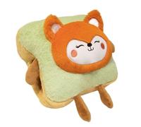 GCYEIDMA Hand Warming Pillow Plush Toast Bread Pillow Kawaii Food Pig Rabbit Fox Soft Doll Hand Warmer Home Decoration Cushion(33cm fox)