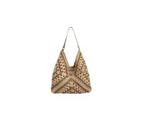 GCYEIDMA Knitted Shoulder Bag For Women Weaving Portable Shoulder Bag Summer Vacation Package Web Hollow-out Straw Knitted Underarm Beach Shopper Totes(Khaki)