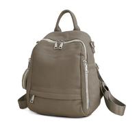 GCYEIDMA Leather backpack woman Leather Brand Women Backpack School Bag Travel Female Shopper Shoulder Bags Satchel Rucksack Commuter Girl(Grey)
