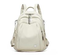 GCYEIDMA Leather backpack woman Women Soft Leather pack 3 In 1 Lady Bookbag for Girls Female Travel Bagpack Shopper Shoulder Bag Large Capacity Rucksack(White)