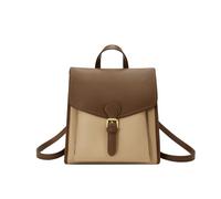 GCYEIDMA Leather backpack woman Women's Stylish Two - tone Leather Backpack with Gold Buckle Detail Ideal for Daily Looks(Color 2)