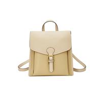 GCYEIDMA Leather backpack woman Women's Stylish Two - tone Leather Backpack with Gold Buckle Detail Ideal for Daily Looks(Color 3)