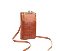 GCYEIDMA Phone Shoulder Bag Stone Pattern Crossbody Bag Women's PU Leather Samll Phone Pocket Shoulder Bags(A-Coffee)