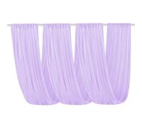 GCYEIDMA Wedding Arch Drapes Wedding Arch Drape Roof Ceiling Decor Sheer White Drapes Fabric Gauze Tulle Curtain for Party Ceremony Stage Hotel Decoration(Light Purple,W150XH300CM)