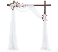 GCYEIDMA Wedding Arch Drapes Wedding Draping Arch Sheer Material Drapes for Weddings Party Tulle Fabric Backdrops Chiffon Curtains Decor(White,75X1000cm 2pc)