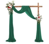 GCYEIDMA Wedding Arch Drapes Wedding Draping Arch Sheer Material Drapes for Weddings Party Tulle Fabric Backdrops Chiffon Curtains Decor(Dark green,75X800cm 2pc)