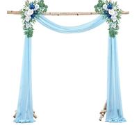 GCYEIDMA Wedding Arch Drapes Wedding Draping Arch Sheer Material Drapes for Weddings Party Tulle Fabric Backdrops Chiffon Curtains Decor(Sky blue,75X600cm 2pc)
