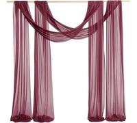 GCYEIDMA Wedding Arch Drapes Wedding Draping Arch Sheer Material Drapes for Weddings Party Tulle Fabric Backdrops Chiffon Curtains Decor(Color4,75X800cm 2pc)