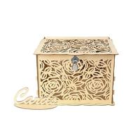 GCYEIDMA Wooden Money Card Box with Lock