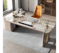 GCZQYAM 79" L-Shaped Executive Desk, Light Luxury Slate Corner Desk Minimalist Executive Desk With Storage High-End Writing Desk Computer Desk L-Shaped Office Desk For Home Office