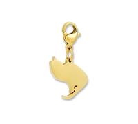 GD GOOD.designs EST. 2015 Cat charm pendant with lobster clasp | Gold necklace pendant made of 316L stainless steel | Charm for charm bracelet in 18K gold | Waterproof & hypoallergenic