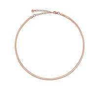 GD GOOD.designs EST. 2015 Snake Chain Ladies - flat necklace without pendant in silver, gold, rose gold I Snake Chain (3mm wide) made of waterproof stainless steel. (Rose Gold)