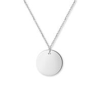 GD GOOD.designs EST. 2015 Women's silver necklace with coin plaque - Waterproof - Stainless steel chain with round pendant I Size adjustable 40+5cm