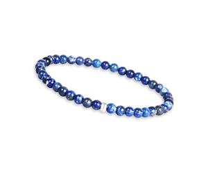 GD GOOD.designs Lapis lazuli pearl bracelet for women with genuine natural stones and 925 silver pearl - Gemstone bracelet I Beaded bracelet with 4mm natural stone beads
