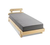 GD HOME Organic Cotton Jersey Fitted Sheet 90 x 200 cm / 100% Organic Cotton/GOTS Certified Linen Soft Bed Sheet 30-35 cm Deep Pocket (Anthracite, 90 x 200 cm)
