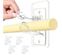 GD HUA 4 Pack Transparent ABS Self Adhesive Curtain Hooks, No Drill, Holds Up to 4.4 Pounds, For Bathroom, Kitchen, Living Room