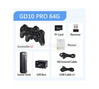 (GD10 PRO Black 64G ?English Version?) GD10 gaming console 4K dual player connection vs. wireless high-definition X2 gaming console home gaming console