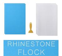 GDACE Rhinestone Flock 12" x 8" 2 Sheets and Rhinestone Transfer Tape 5 Sheets for Rhinestone Templates Stencil Magic Sticky Flock for Any Cutting Machine