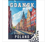 Gdansk in Poland jigsaw for adults 1000 pieces | fun gift for dad to enjoy in his spare time at the weekend as a relaxing break from work and daily stress50x75cm