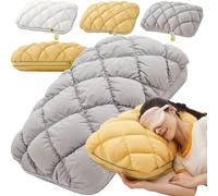 GDAONUDK 1 PCS Pineapple Pillow, Bun Cloud-Like Pillow, Ergonomic Support for Neck and Head, Breathable and Machine-Washable Cover, Ideal for Back and Side Sleepers(Classic gray)