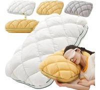GDAONUDK 1 PCS Pineapple Pillow, Bun Cloud-Like Pillow, Ergonomic Support for Neck and Head, Breathable and Machine-Washable Cover, Ideal for Back and Side Sleepers(Elegant white)