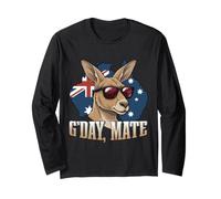 G'Day Mate Australia Day Australian Flag Australia Kangaroo Long Sleeve T-Shirt