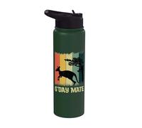 G'Day Mate Australia Day Australian Kangaroo Retro Vintage Stainless Steel Insulated Water Bottle