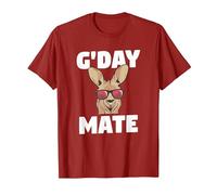 G'Day Mate Funny Australian Kangaroo Aussie Australia T-Shirt, Men, Cranberry Red, X-Large