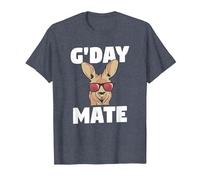 G'Day Mate Funny Australian Kangaroo Aussie Australia T-Shirt, Men, Heather Blue, 4X-Large