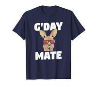 G'Day Mate Funny Australian Kangaroo Aussie Australia T-Shirt, Men, Navy Blue, Small