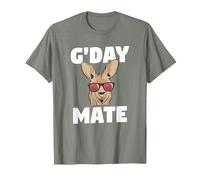 G'Day Mate Funny Australian Kangaroo Aussie Australia T-Shirt, Men, Olive Heather, XX-Large