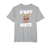 G'Day Mate Funny Australian Kangaroo Aussie Australia T-Shirt, Men's Big and Tall, Heather Grey, 6X Tall