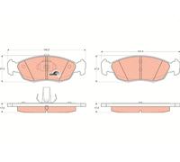 GDB1322 BRAKE PAD SET, DISC BRAKE TRW