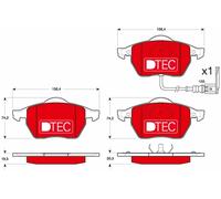 GDB1403DTE BRAKE PAD SET, DISC BRAKE FITS AUDI A3 1.8 T