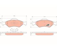 GDB1418 BRAKE PAD SET, DISC BRAKE FORD ESCORT MK VII CONVERTIBLE 1.4