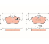 GDB1476 BRAKE PAD SET, DISC BRAKE TRW