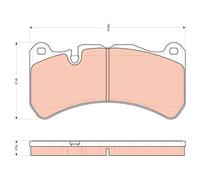 Brake Pad Set Front Braking Fits Maserati Ghibli 3 Quattroporte 6 - TRW GDB1739