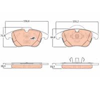 GDB1925 BRAKE PAD SET, DISC BRAKE TRW