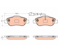 GDB2039 BRAKE PAD SET, DISC BRAKE TRW