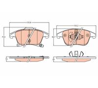 GDB2092 BRAKE PAD SET, DISC BRAKE TRW