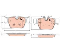 GDB2384 BRAKE PAD SET, DISC BRAKE TRW