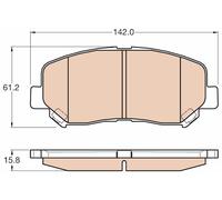 GDB3562 FRONT AXLE BRAKE PAD SET, DISC BRAKE TRW